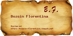 Bozsin Florentina névjegykártya